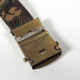 Vintage 90's Camel Cigarettes Camo Solid Brass Buckle Web Belt