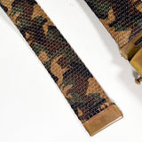 Vintage 90's Camel Cigarettes Camo Solid Brass Buckle Web Belt