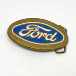 Vintage 1979 Ford Logo Brass Belt Buckle