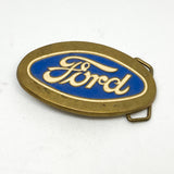 Vintage 1979 Ford Logo Brass Belt Buckle