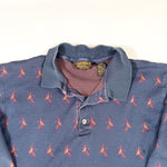 Vintage 90’s Eddie Bauer Made in USA All-Over Duck Print Rugby Shirt
