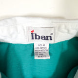 Vintage 90’s Iban Teal & Navy Striped Rugby Shirt