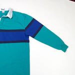 Vintage 90’s Iban Teal & Navy Striped Rugby Shirt