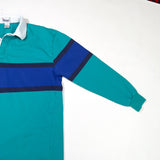 Vintage 90’s Iban Teal & Navy Striped Rugby Shirt