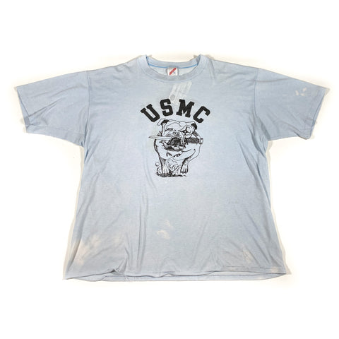 Vintage 80's USMC Marine Bulldog Reverse T-Shirt