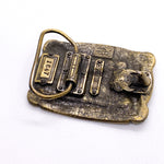 Vintage 1986 American Truck Driver "Delivers the Goods" Brass Belt Buckle