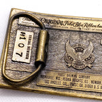 Vintage 1979 Pabst Blue Ribbon Beer Enamel & Brass Belt Buckle