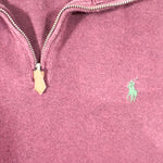 Vintage 90’s Polo Ralph Lauren Burgundy Cotton Quarter-Zip Sweatshirt