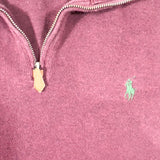 Vintage 90’s Polo Ralph Lauren Burgundy Cotton Quarter-Zip Sweatshirt
