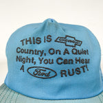 Vintage 80's Chevy Country Fords Rust Trucker Hat