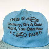 Vintage 80's Chevy Country Fords Rust Trucker Hat