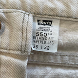 Vintage 1994 Levi's 550 Made in USA Orange Tab Beige Jeans