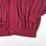 Vintage 80's Diplom Vertical Striped Cardigan Sweater