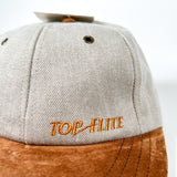 Vintage 90's Top-Flite SAMPLE Suede Brim USA Made Golf Hat