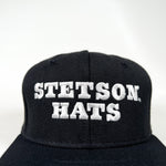 Vintage 90’s Stetson Hats Black Snapback USA Made Hat