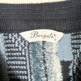 Vintage 90’s Bergati Blue Coogi Style Textured Knit Polo Sweater