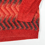 Vintage 90’s Bergati Red Abstract Textured Quarter Zip Sweater