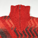 Vintage 90’s Bergati Red Abstract Textured Quarter Zip Sweater