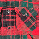 Vintage 60's Woolrich Red Green Plaid Wool Shirt Jacket