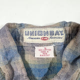 Vintage 90’s Unionbay Blue Plaid Textured Button Up Shirt