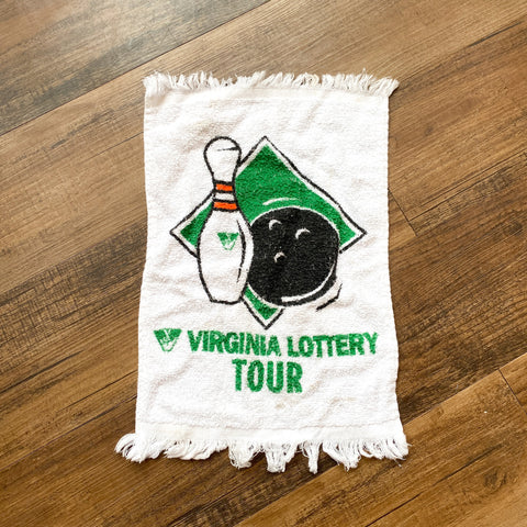 Vintage 90's Virginia Lottery Tour Bowling Towel