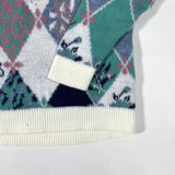 Vintage 80’s Cricket Lane Floral Argyle Knit Sweater
