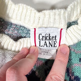 Vintage 80’s Cricket Lane Floral Argyle Knit Sweater