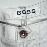 Vintage 90’s Hugo Boss White Denim Logo Shorts
