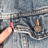 Vintage 1993 Levi’s Plaid Lined Denim Trucker Jacket