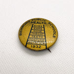Vintage 1932 Richmond Public Schools Health Program Pinback Button