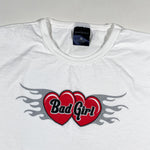 Vintage Y2K Bad Girl Flames Heart Biker T-Shirt