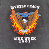 Vintage 2001 Bike Week Flaming Eagle T-Shirt