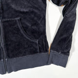 Vintage Y2K Juicy Couture Black Velour Zip Up Jacket