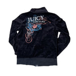 Vintage Y2K Juicy Couture Black Velour Zip Up Jacket