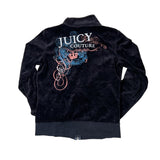 Vintage Y2K Juicy Couture Black Velour Zip Up Jacket