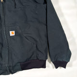 Vintage 2010 Carhartt Black Quilted Active Hooded Work Jacket