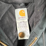 Vintage 2010 Carhartt Black Quilted Active Hooded Work Jacket