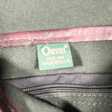 Vintage 90’s Orvis Green Canvas & Leather Crossbody Shoulder Bag