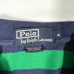 Vintage 90’s Polo Ralph Lauren Green & Navy Striped Polo Shirt