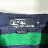 Vintage 90’s Polo Ralph Lauren Green & Navy Striped Polo Shirt