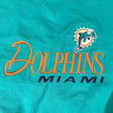Vintage Y2K Reebok Miami Dolphins Teal Embroidered NFL Sweatshirt