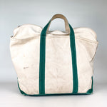 Vintage 90's LL Bean Green Straps Zip Top Boat and Tote Bag