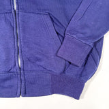 Vintage 80’s Unbranded Purplish Navy Zip Hoodie Sweatshirt