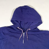 Vintage 80’s Unbranded Purplish Navy Zip Hoodie Sweatshirt