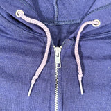 Vintage 80’s Unbranded Purplish Navy Zip Hoodie Sweatshirt