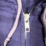 Vintage 80’s Unbranded Purplish Navy Zip Hoodie Sweatshirt