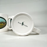 Vintage 90's Ralph Lauren Polo Match Set of 4 Ceramic Coffee Mugs