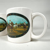 Vintage 90's Ralph Lauren Polo Match Set of 4 Ceramic Coffee Mugs