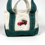 Vintage 90's Christmas Red Truck Mini Tote Bag