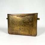 Vintage 60's Brass Embossed Red Felt Interior Clutch Purse